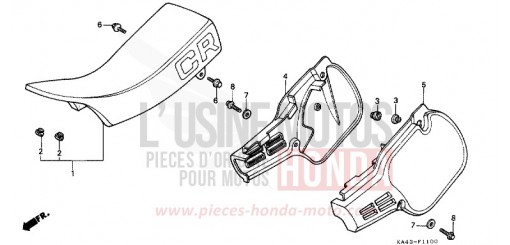SIEGE/COUVERCLE LATERAL (1) CR250RE de 1984